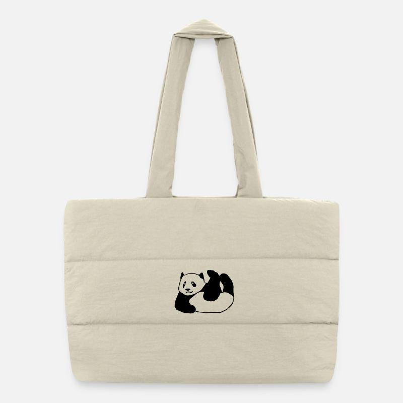 Panda, Bär,Tier, - Puffer-Einkaufstasche - Naturweiß