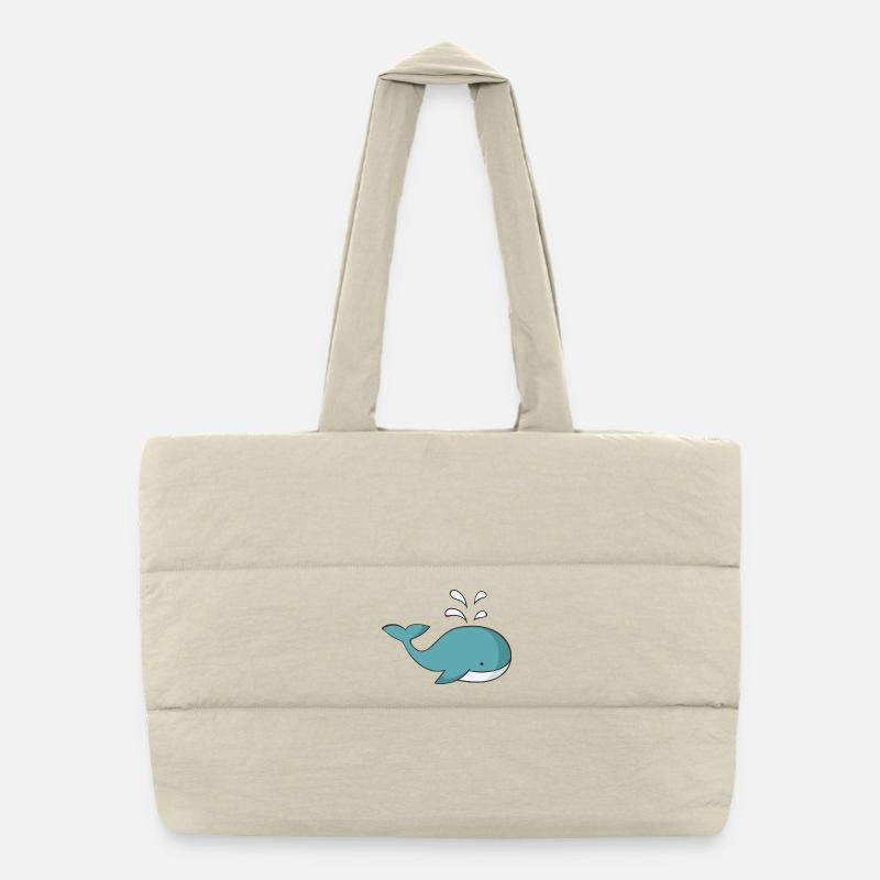 baleine - Sac shopping matelassé - blanc naturel