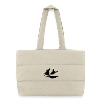 Swallow – Elegant bird in flight as a silhouette - Puffer Shopping Bag - natural - Front