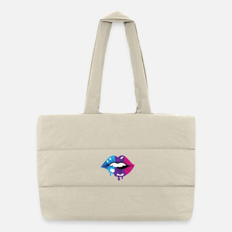 Coloured Lips Puffer Shopping Bag