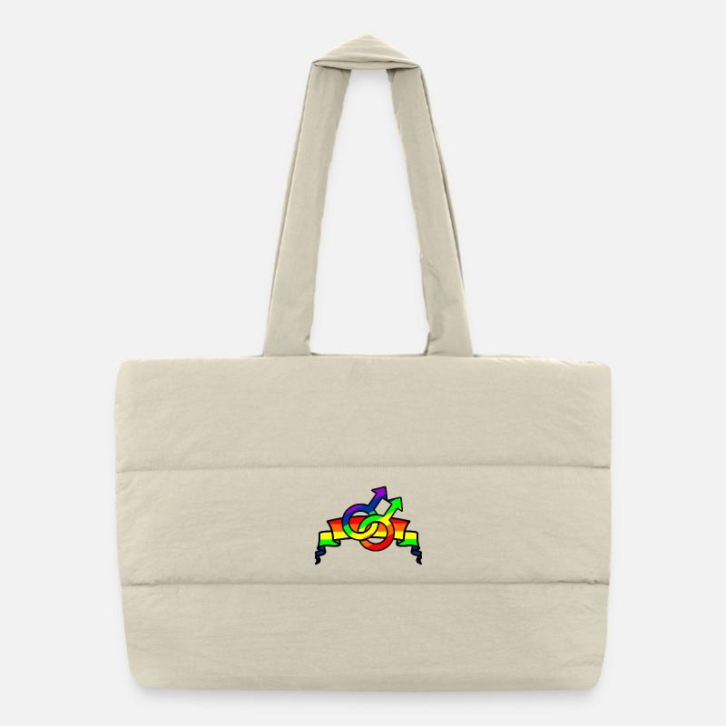 Logo de la gay pride arc-en-ciel 3 Sac shopping matelassé