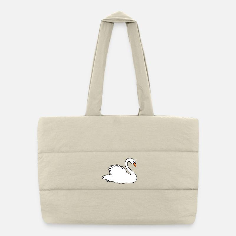 White swan Puffer Shopping Bag