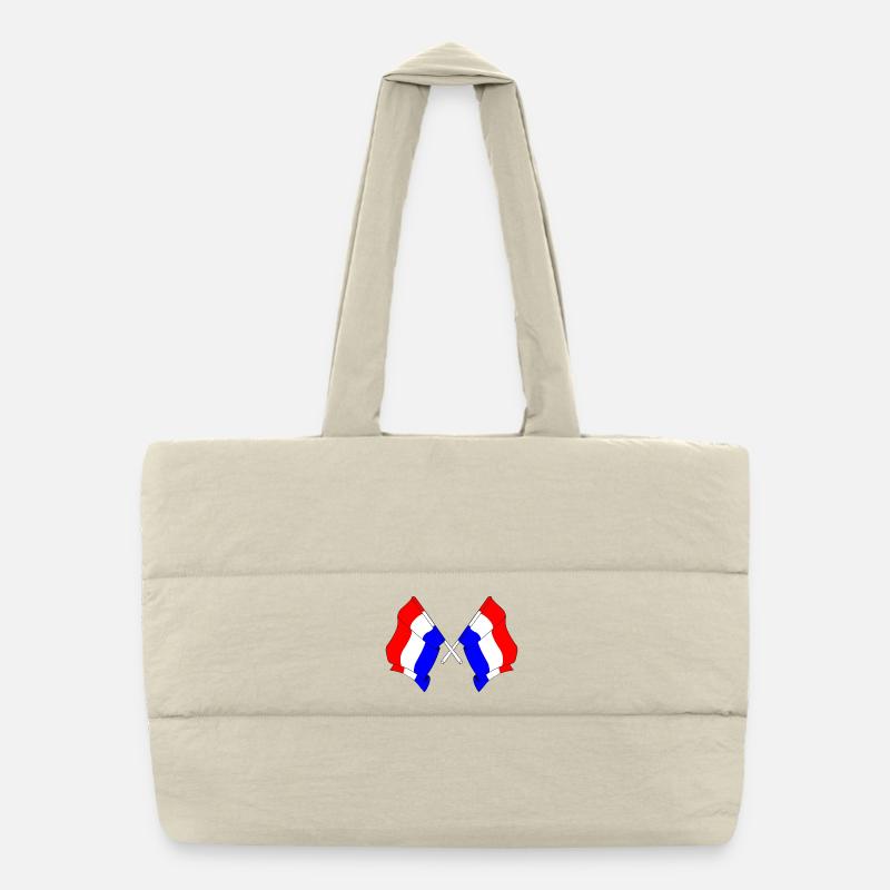 Deux drapeaux Pays-Bas - Sac shopping matelassé - blanc naturel