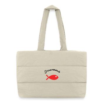 POISSON. MEMOIRE. SARDINE. POISSON D'AVRIL - Sac shopping matelassé - blanc naturel - Devant