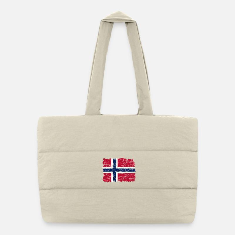 Norwegen Flagge Style Grunge Puffer-Einkaufstasche