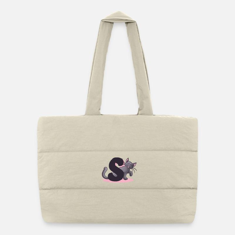 Cat Letter S Puffer Shopping Bag
