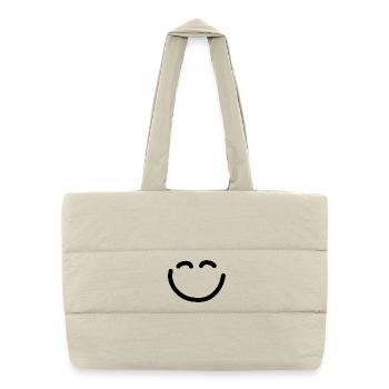 Visage heureux - Sac shopping matelassé - blanc naturel - Devant