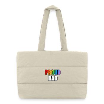 Regenbogen Stolz Papa Design - Puffer-Einkaufstasche - Naturweiß - Vorne