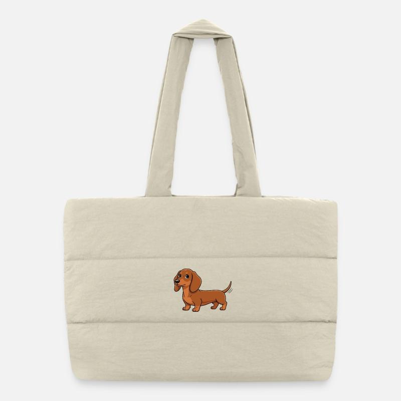 Teckel_puppy_bruin Sac shopping matelassé