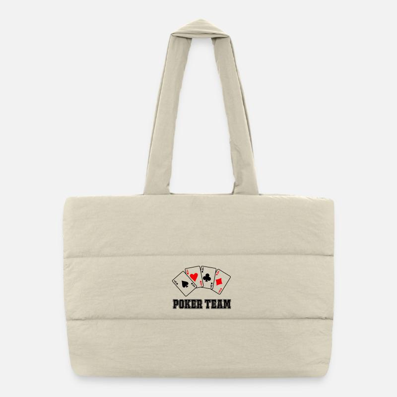 Poker Team Puffer-Einkaufstasche