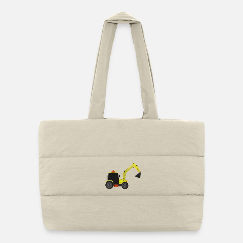 Excavator Puffer Shopping Bag
