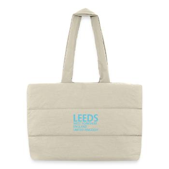 Leeds – England Lyrics Design - Puffer Shopping Bag - natural - Front