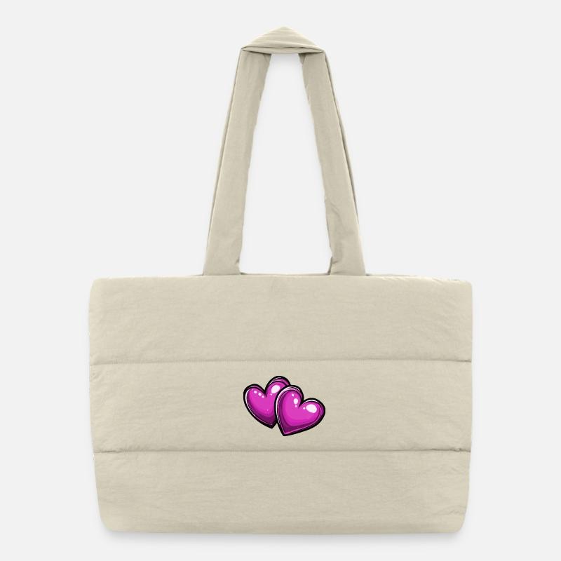 Symbole d’amour des cœurs Sac shopping matelassé