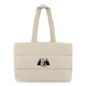 Absolute black, where it all begins - Puffer Shopping Bag - natural - Front