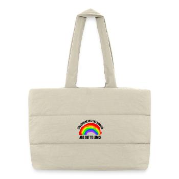 Regenbogen Signet - Puffer-Einkaufstasche - Naturweiß - Vorne