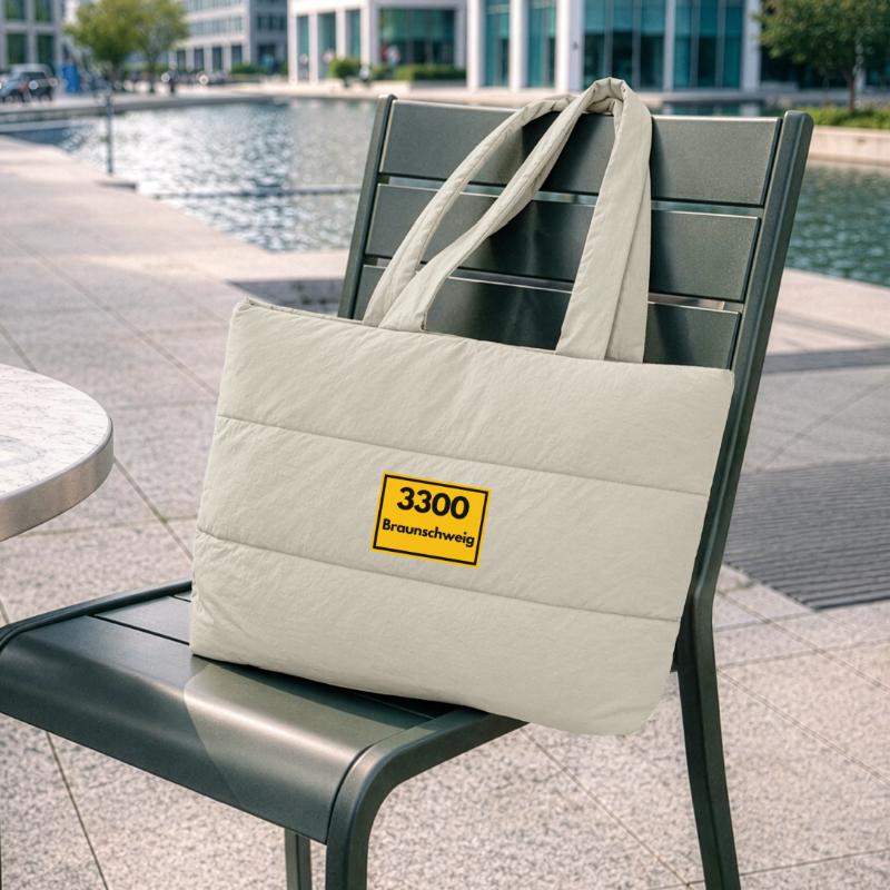 OLD POSTCODE POSTCODE RETRO 3300 BRAUNSCHWEIG Puffer Shopping Bag