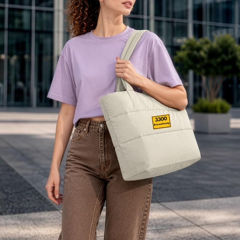 OLD POSTCODE POSTCODE RETRO 3300 BRAUNSCHWEIG Puffer Shopping Bag