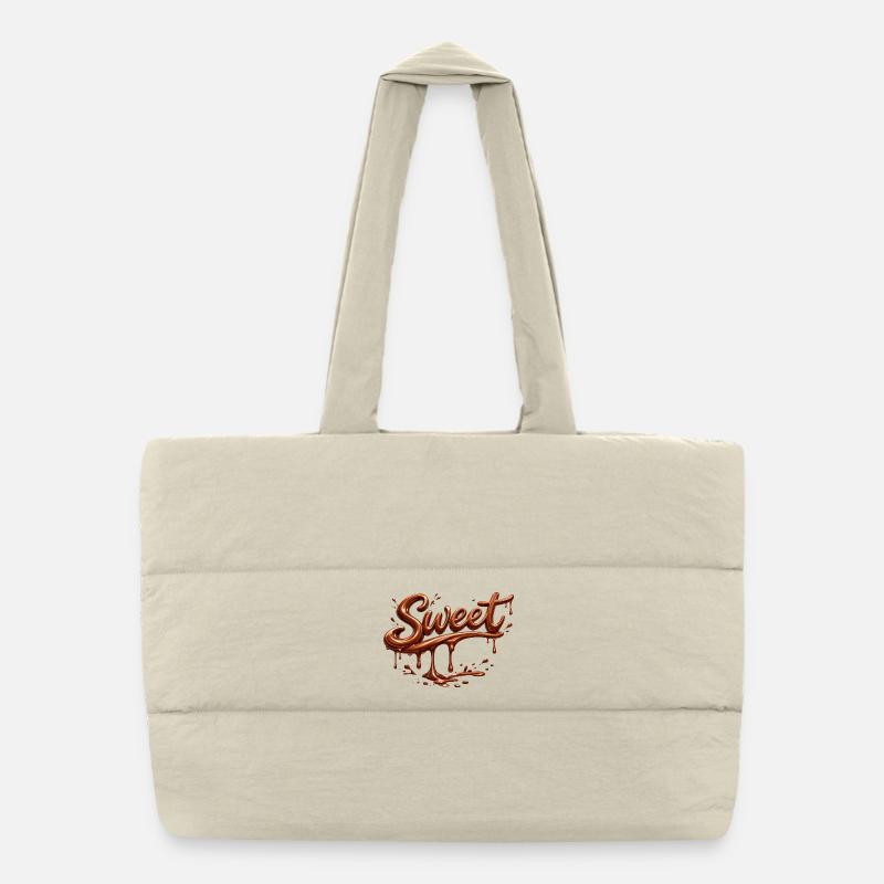 Lettrage chocolat sucré Sac shopping matelassé