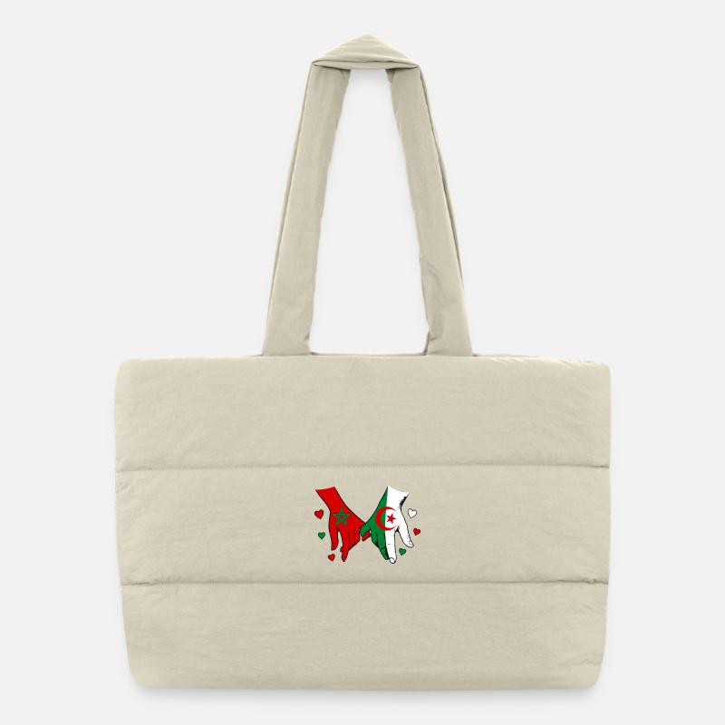 Mains du Maroc et des drapeaux Algériens Sac shopping matelassé