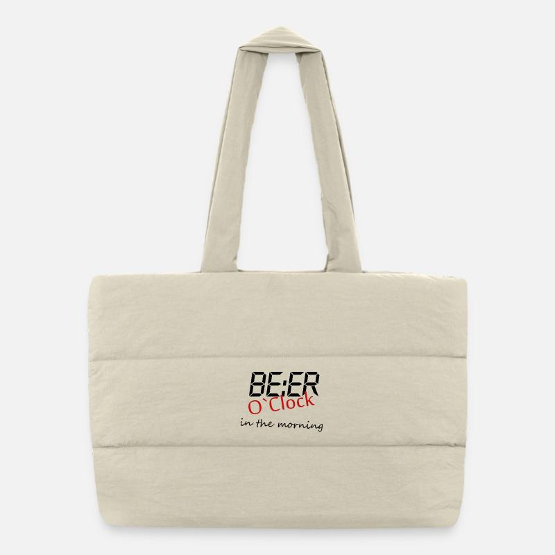 Beer Bier saufen O’Clock  Puffer-Einkaufstasche