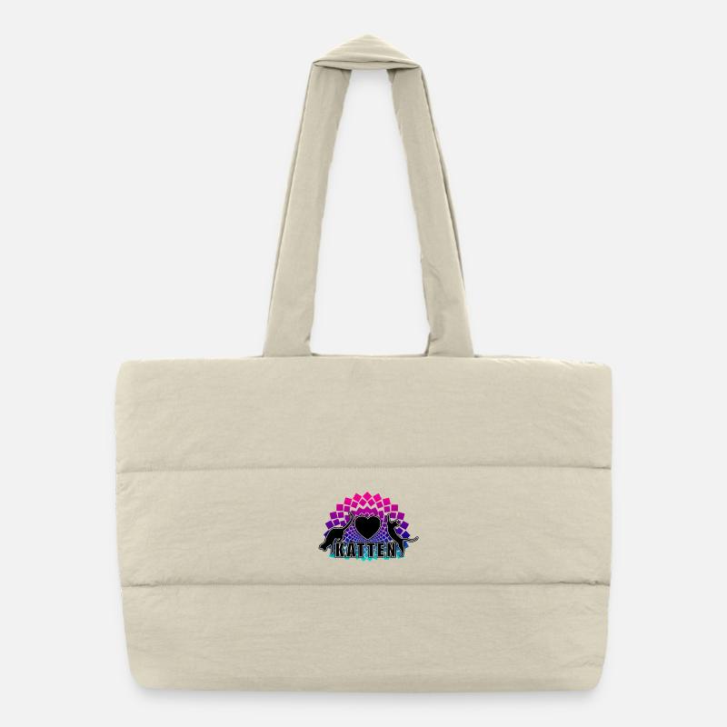 Mandala arc-en-ciel Cœur de Chat Sac shopping matelassé