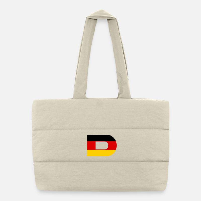 D - Style du drapeau allemand - Sac shopping matelassé - blanc naturel