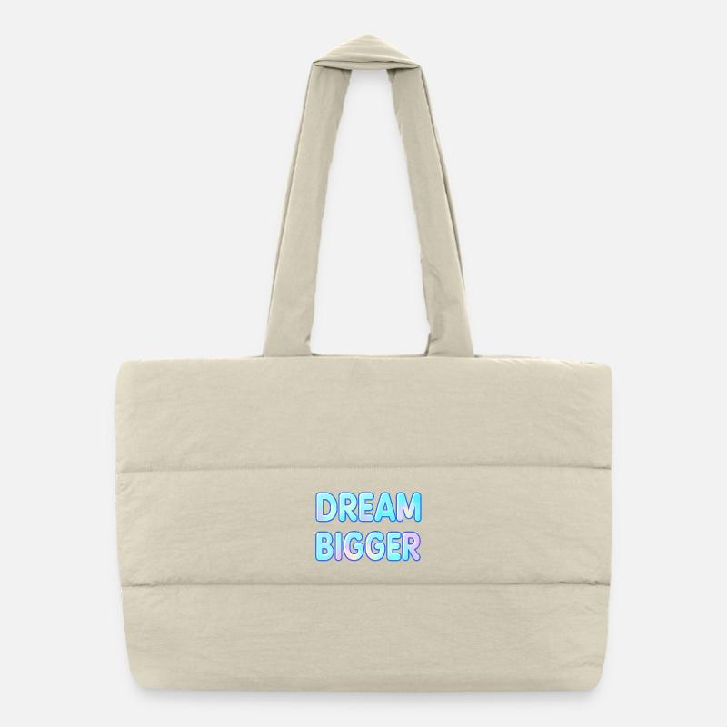 Dream Bigger Gradient Typografie Puffer-Einkaufstasche