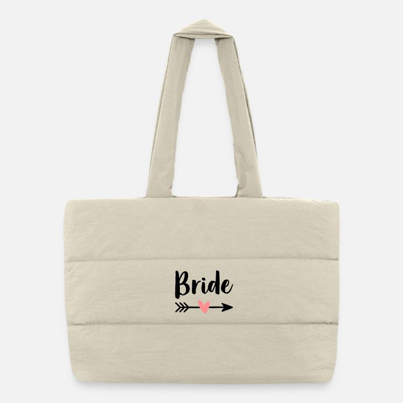 Bride Amor Pfeil Junggesellenabschied Geschenk - Puffer-Einkaufstasche - Naturweiß