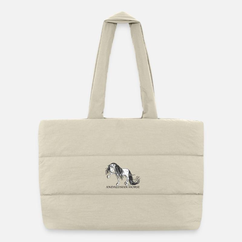 Andalusian Horse Puffer Shopping Bag