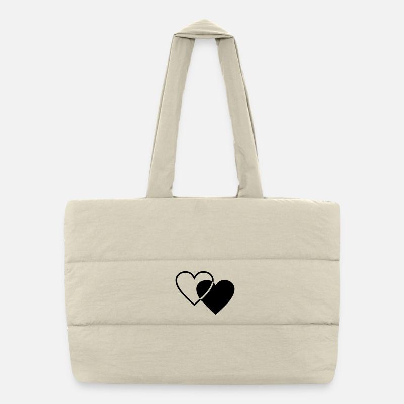 Zwei Herzen Puffer-Einkaufstasche