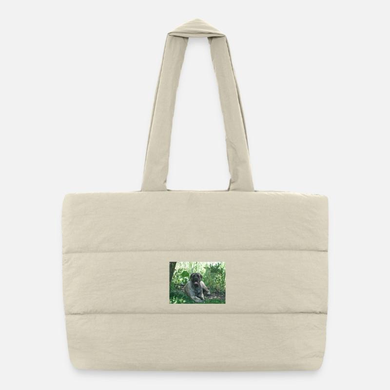 Vieux dogue anglais dans le jardin Sac shopping matelassé