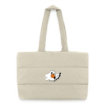 Möwe Gruß Begrüßung - Puffer-Einkaufstasche - Naturweiß - Vorne