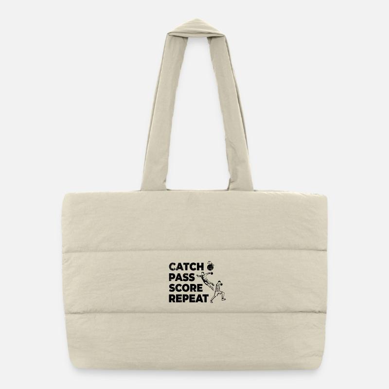 Catch, Pass, Score, Repeat Puffer Shopping Bag