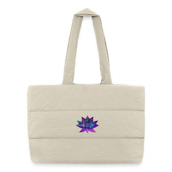 Lotus Flower – Spiritual Tree of Life Illustration - Puffer Shopping Bag - natural - Front