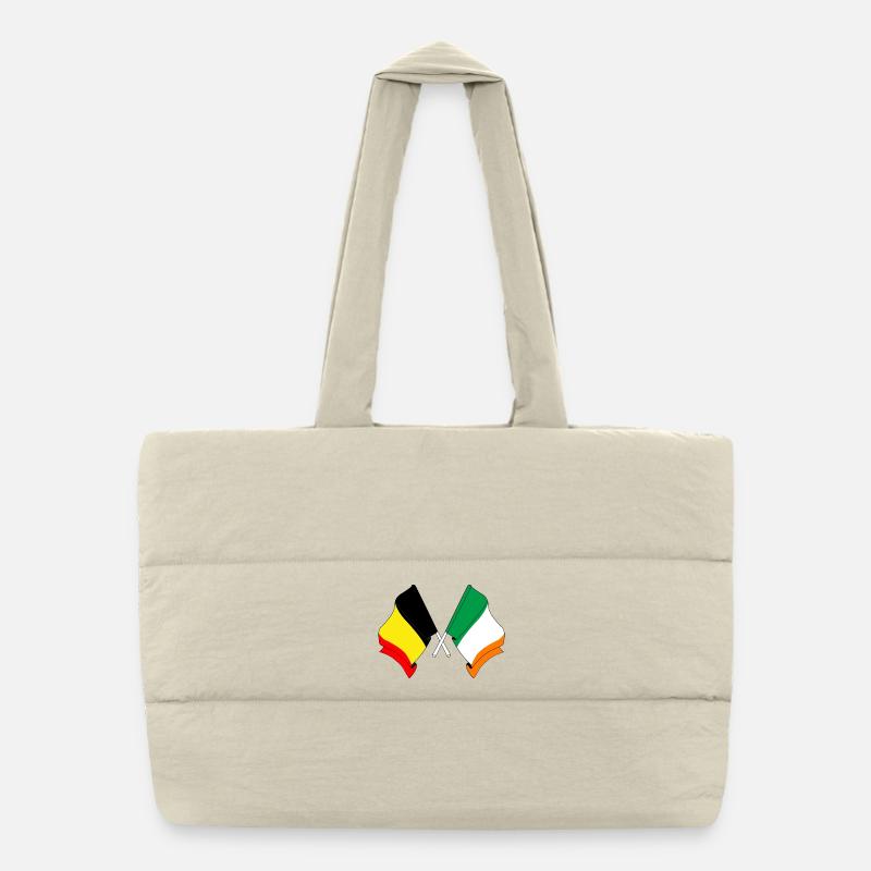 Drapeau Belgique, drapeau Irlande Sac shopping matelassé