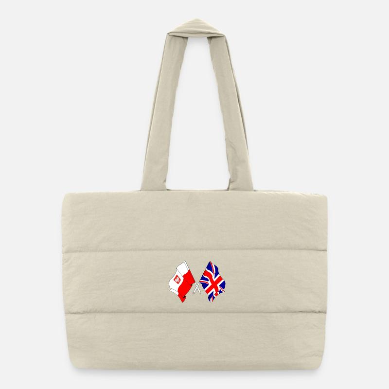 Flag Poland, flag England Puffer Shopping Bag