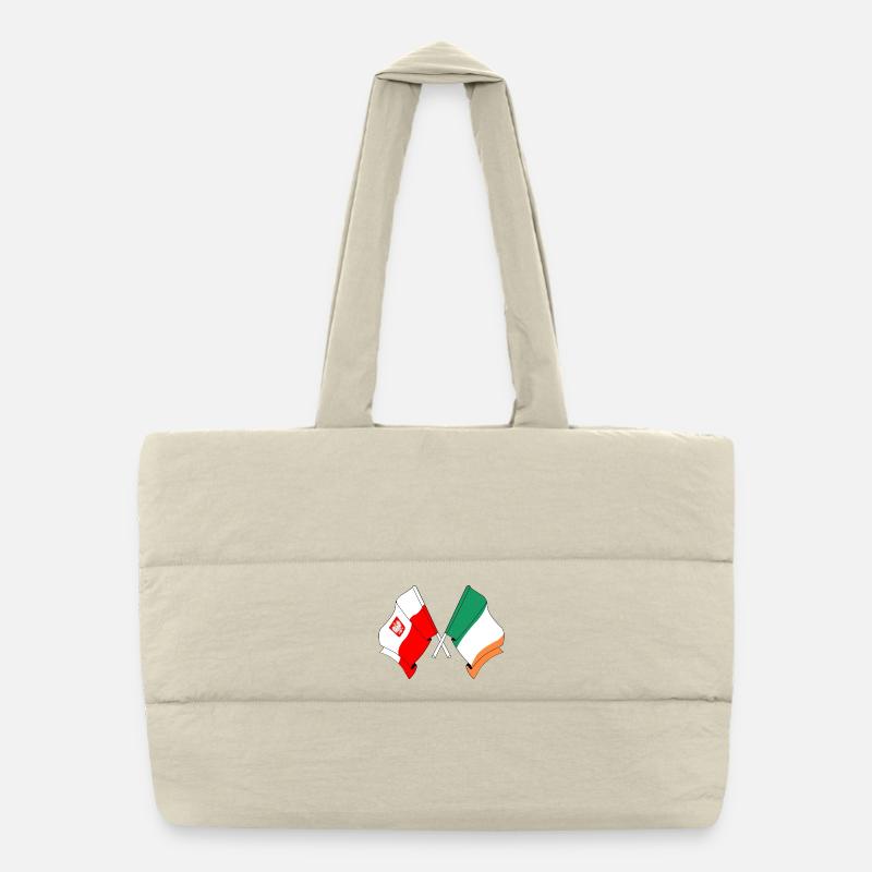 Drapeau de la Pologne, drapeau de l’Irlande Sac shopping matelassé