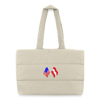 Drapeau des États-Unis, drapeau de l’Autriche - Sac shopping matelassé - blanc naturel - Devant