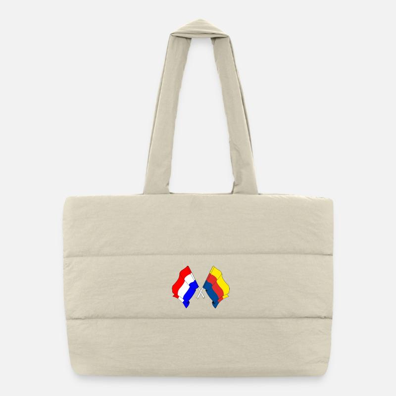 Flag Netherlands, flag North Holland crossed Puffer Shopping Bag