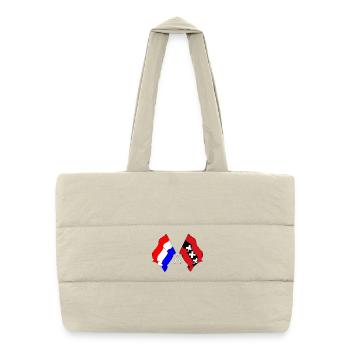 Drapeau Pays-Bas, Amsterdam croisé - Sac shopping matelassé - blanc naturel - Devant