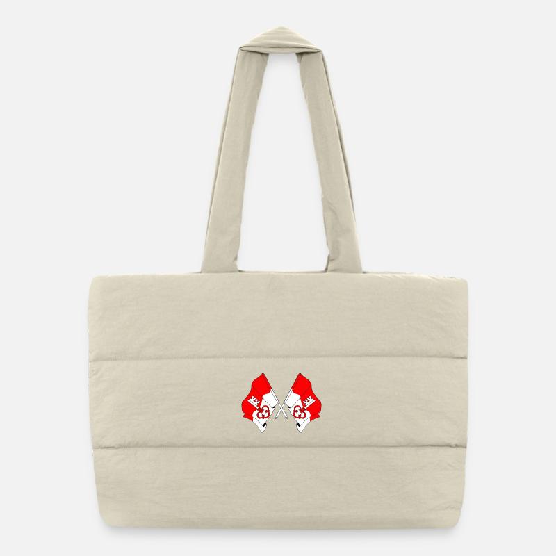 Two flags Obwalden Switzerland Puffer Shopping Bag