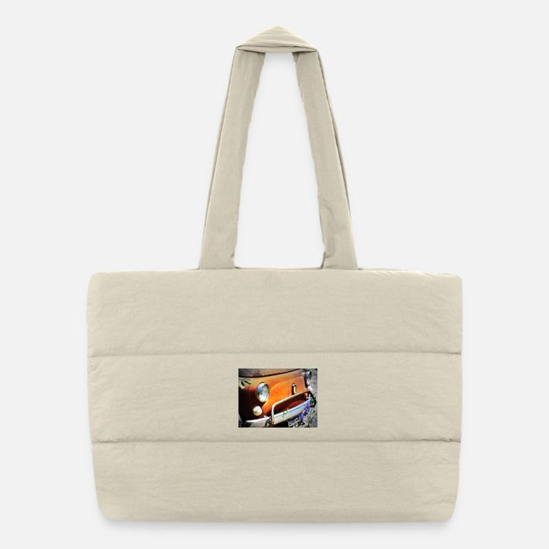 Small Car Fait 500 Retro Puffer Shopping Bag