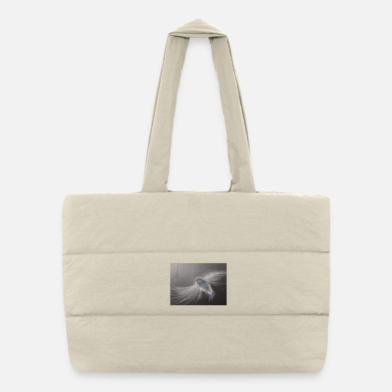 Fabulous bird art with glowing plumage Puffer Shopping Bag