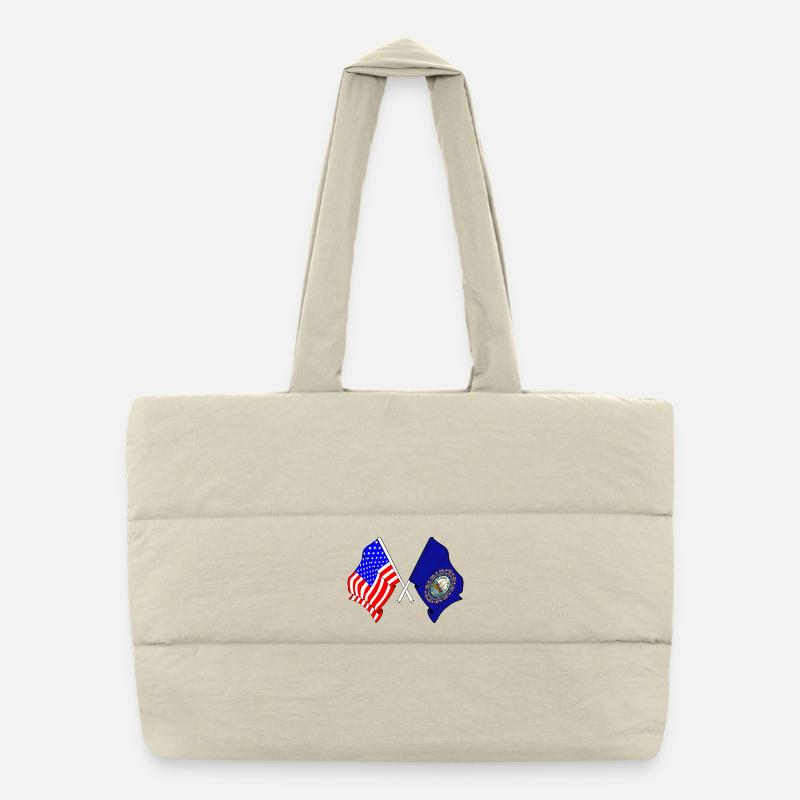 Drapeau des États-Unis et de l’État du New Hampshire croisé Sac shopping matelassé