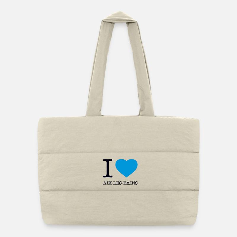 I LOVE AIX-LES-BAINS Puffer-Einkaufstasche