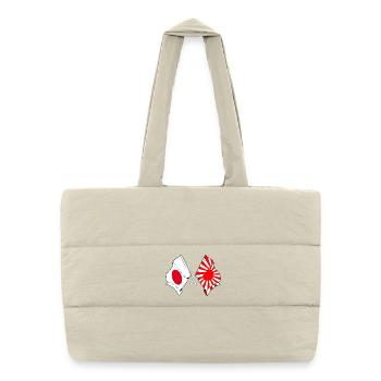 Drapeaux japonais et du soleil levant croisés - Sac shopping matelassé - blanc naturel - Devant