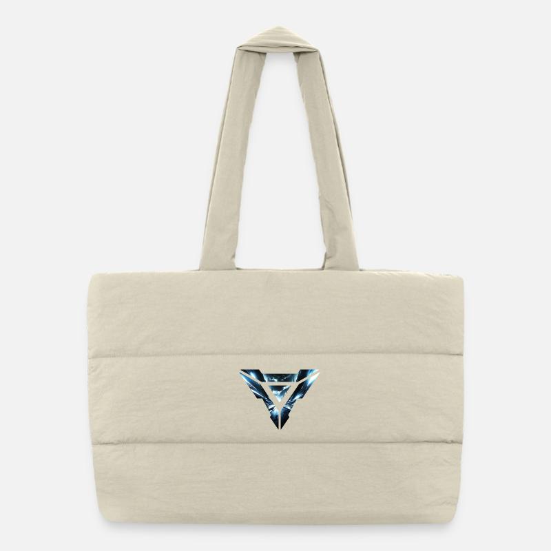 Futuristic Cyber Realm Triangular Design Puffer Shopping Bag