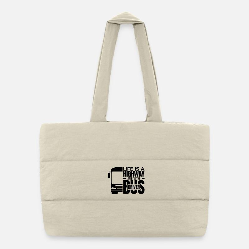 Busfahrer auf einer Autobahn des Lebens Puffer-Einkaufstasche