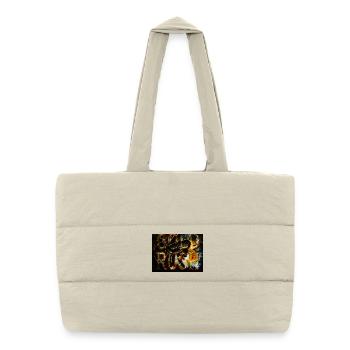 Gouden Gevaarlijk Logo met Vlammen - Puffer Shopping Bag - natural - Front