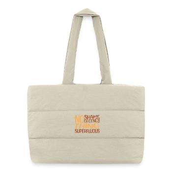 No Shame Superfluous Clothing Design - Puffer Shopping Bag - natural - Front